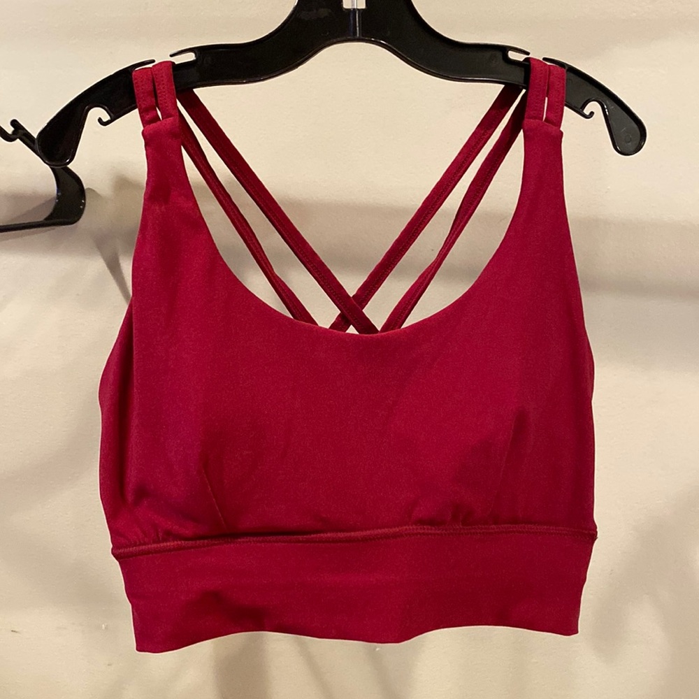 Dark red sport bra. Size M. Never worn.